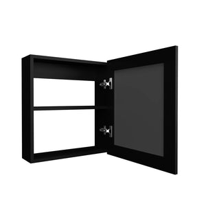 English Elm Medicine Cabinet Hailey Black — Mirrored Wall Cabinet with Two 9"x16.5" Shelves, Compact Storage Solution B092P238754