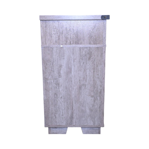 English Elm 65.3" TV Stand with LED Ambience, Sliding Iron Mesh Barn Doors, Y-Accent Rustic Farmhouse Storage Antique Gray W1412P271801