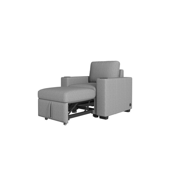 English Elm 101.2" Modular Chenille Sectional Sofa with Tufted Cushions and Deep Seating for Living Room Gray N719S001934E