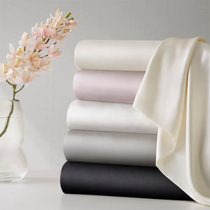 JLA Home Madison Park - 100% Mulberry silk pillowcase 25mm 6A OEKO-TEX satin finish with hidden zipper for skin & hair care Ivory MP21-7271