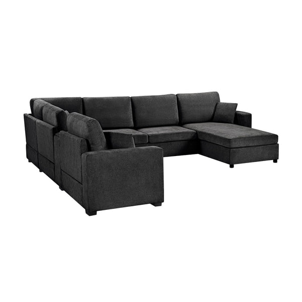 English Elm Swivel Barrel Accent Chair Chenille Tufted Round Club Seat for Living Room Lounge Black N719S002350B
