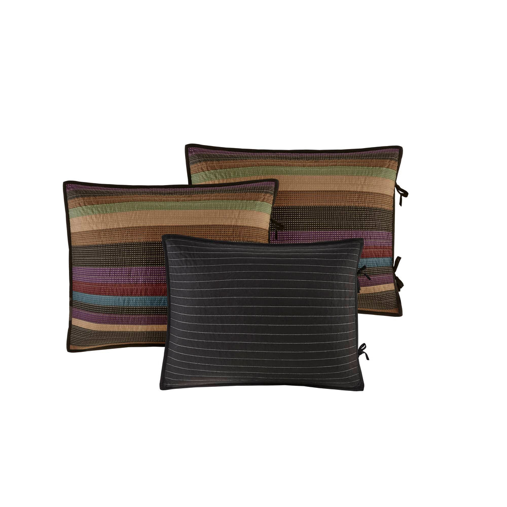 JLA Home Madison Park - 6 Piece Reversible Daybed Cover Set Twin Quilt & Shams — Reversible Stripes, Chevron Pillow, Machine Washable MP13-4473