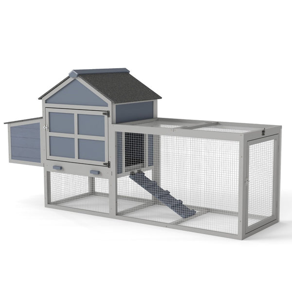 English Elm Outdoor Pinewood Hen House with Nesting Box Run Ramp and Waterproof Asphalt Roof W2181P356236
