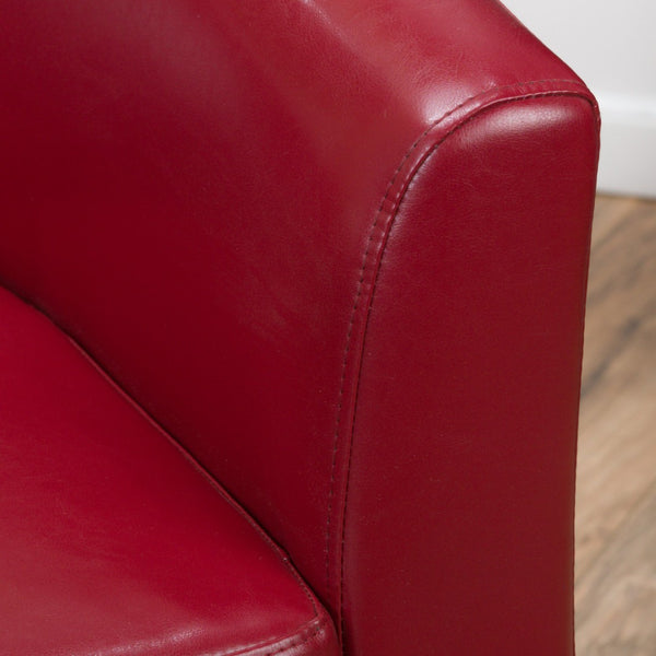English Elm Swivel Barrel Club Chair Upholstered 360 Degree Base for Living Room Reading Nook Red 57685.00RED
