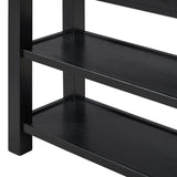 English Elm Trexm Retro Console Table With Drawer and Two Sturdy Shelves For Entryway, Living Room (Black)