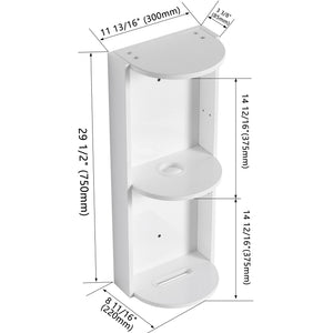 English Elm 12" Bathroom Wall-Mounted Storage Rack with Three-Tier Floating Shelves, Durable Scratch-Resistant Plywood Organizing Solution Glossy White W999P277165