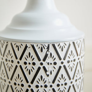 English Elm Floor Metal Vases Set of 3 White & Black Glazed Metal Cylinder Vases Tall Textured Gold Accent Decor W2796P278066