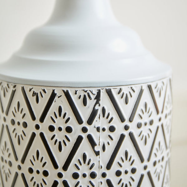 English Elm Floor Metal Vases Set of 3 White & Black Glazed Metal Cylinder Vases Tall Textured Gold Accent Decor W2796P278066