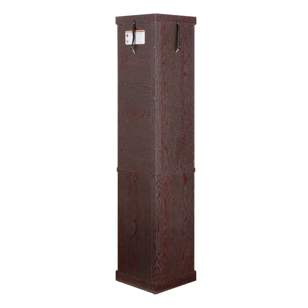 English Elm Corner Curio Cabinet Lighted Glass Display Case with Mirrored Back for Living Room W2275P194428