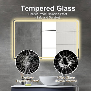 English Elm Bathroom Led Vanity Mirror Frameless Anti-fog Wall Mount Dimmable Spa Design W2071P151973
