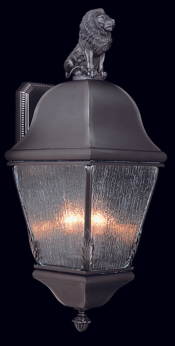 Framburg 3-light Distressed Glass Lantern Wall Mount - Classic Brass Design For Timeless Outdoor Charm Iron Metal 9610 Iron