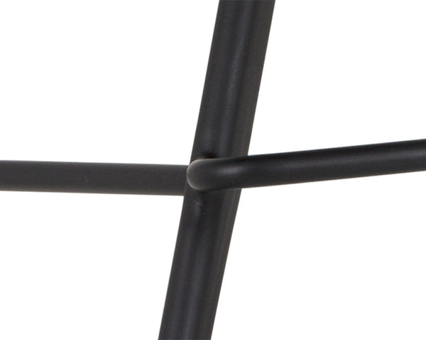 Sunpan Owen Modern Swivel Counter Stool in Town Grey Faux Leather with Black Iron Legs - Urban Elegance