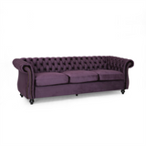 Christopher Knight Home® - Noble House - - Luxurious 3-Seater Purple Velvet Sofa, Featuring A Classic Design With Modern Elegance, Perfect For Adding Sophistication And Style To Any Living Room, Plush Comfort And Durable Craftsmanship