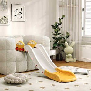 English Elm Qaba 63 Inch Hdpe Indoor Toddler Slide Attaches to Sofa or Bed Safe Fun Yellow W2225P249782