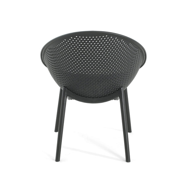 English Elm Christopher Knight Home® - Gable Weather-Resistant Accent Chair Set of 2 — Durable Polypropylene Outdoor Seating, Easy Care Black N775P176715B
