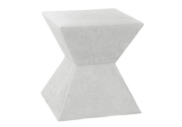 English Elm Accent Table White Wood Grain Top Geometric Modern Side for Indoor Outdoor Use B2710P461684