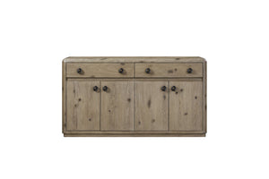 English Elm Server English Knotty Oak Veneer Buffet with Rounded Corners, 2 Drawers & Soft-Close Double Cabinets B2699P401379