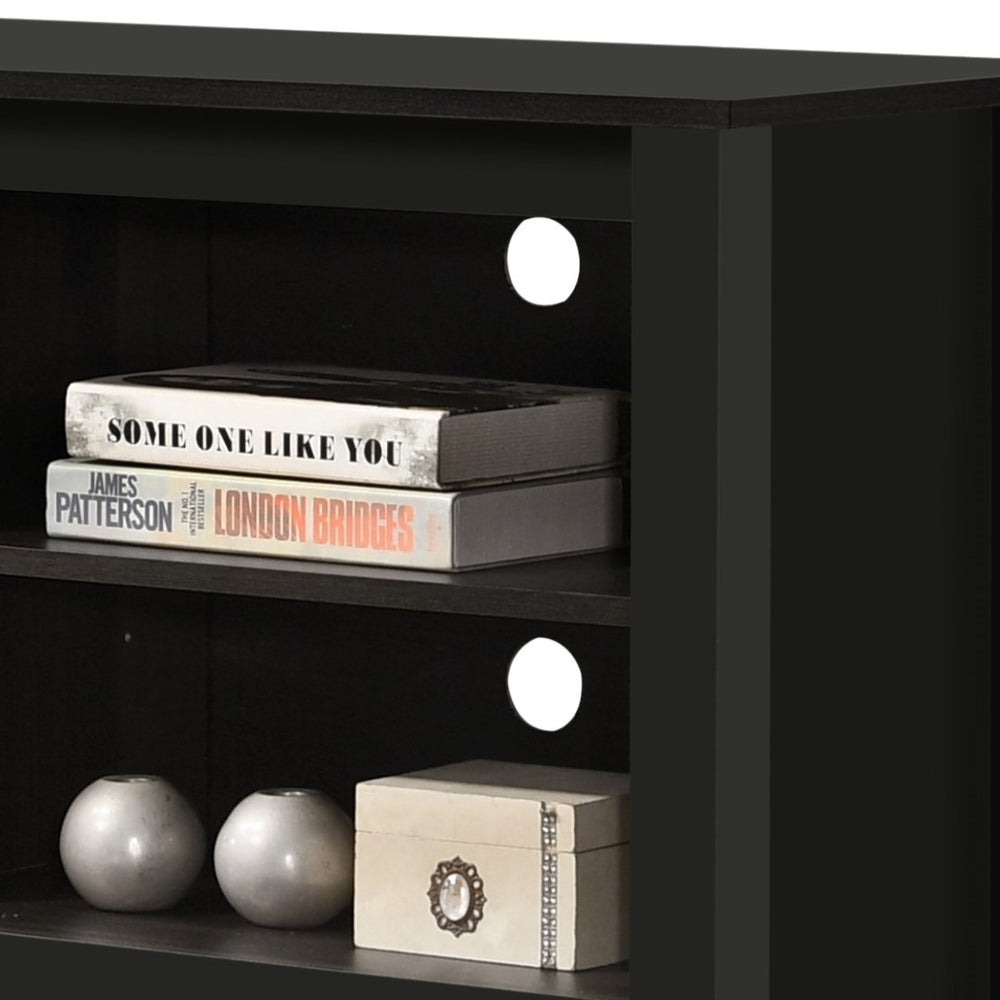 English Elm Benito Low Profile Media Console with Open Shelves Wire Management Modern Living B061P184949