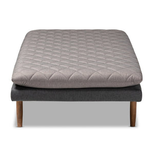 Baxton Studio Baxton Studio Mid-Century Modern Daybed in Two-Tone Grey Fabric with Walnut Finish for Stylish Lounging BBT6812-Grey/Dark Grey/Walnut-Daybed