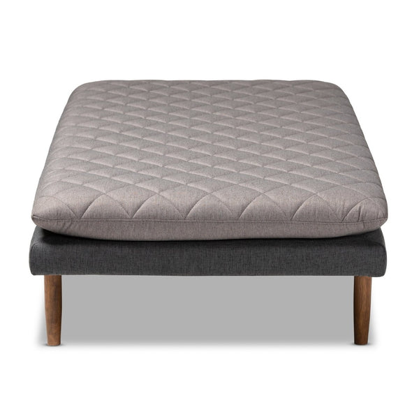 Baxton Studio Baxton Studio Mid-Century Modern Daybed in Two-Tone Grey Fabric with Walnut Finish for Stylish Lounging BBT6812-Grey/Dark Grey/Walnut-Daybed