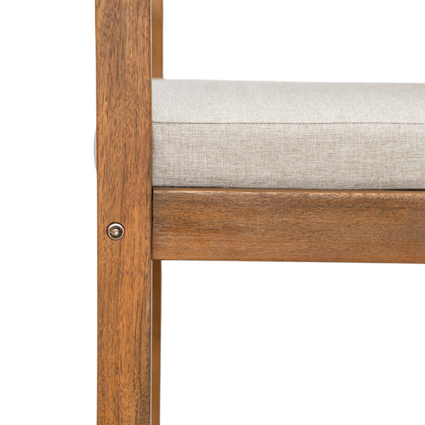 English Elm Christopher Knight Home® - Abaco Acacia Outdoor Barstool Set of 2 with Removable Gray Cushions, Rustic Curved Back Support Teak+ Beige N775P294071T