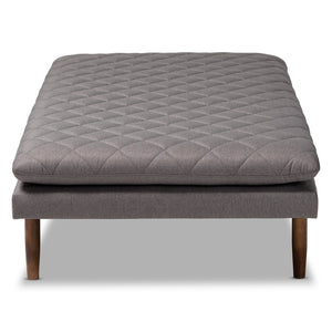 Baxton Studio Baxton Marit Mid-Century Modern Grey Daybed with Walnut Finish - Stylish Comfort for Any Space BBT6812-Grey/Walnut-Daybed