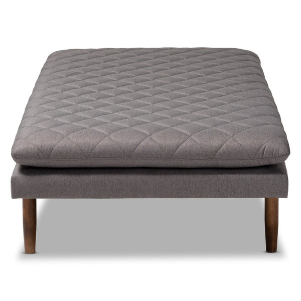 Baxton Studio Baxton Marit Mid-Century Modern Grey Daybed with Walnut Finish - Stylish Comfort for Any Space BBT6812-Grey/Walnut-Daybed