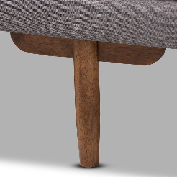 Baxton Studio Baxton Marit Mid-Century Modern Grey Daybed with Walnut Finish - Stylish Comfort for Any Space BBT6812-Grey/Walnut-Daybed