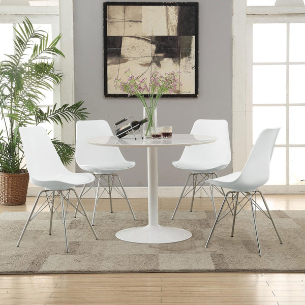 English Elm Marli Leatherette Dining Chairs with Chrome Eiffel Legs Modern Pair for Stylish Rooms B062P447718
