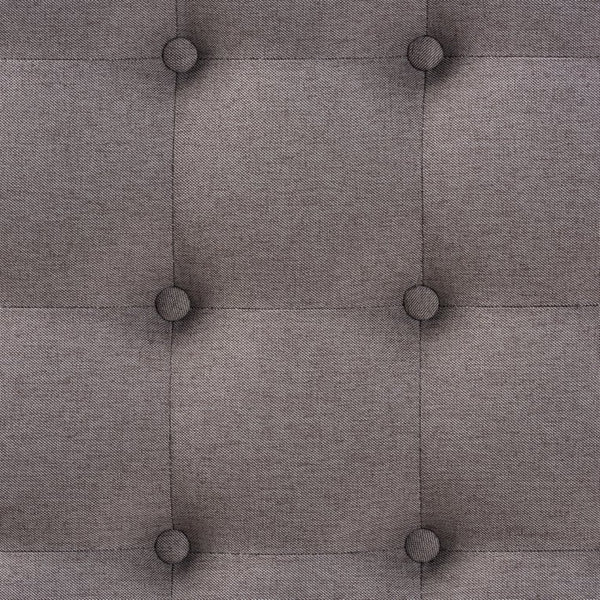 Baxton Studio Baxton Studio Alvere Modern Cocktail Ottoman with Tufted Upholstery and Stylish Walnut Storage Shelf Grey BBT5365-Grey/Walnut-Otto