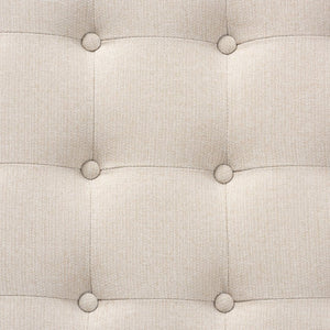 Baxton Studio Baxton Studio Alvere Modern Cocktail Ottoman with Tufted Upholstery and Stylish Walnut Storage Shelf Beige BBT5365-Beige/Walnut-Otto