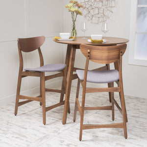 English Elm Christopher Knight Home® - Counter Height Chairs - Elegant Dark Grey Fabric Upholstery With Durable Wood Frame For Comfort 58914.00DGY