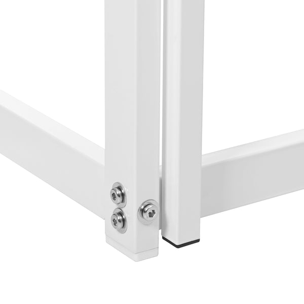 English Elm Twin Metal Tube Bunk Bed Frame for Kids Durable Sturdy Construction Safe Space-Saving Design White W420P256562