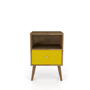 English Elm Liberty 18" Nightstand: Stylish Rustic Brown & Yellow Design With Storage For Small Spaces B365P398508