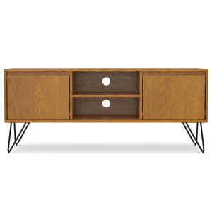 English Elm Hunter Tv Media Stand - Stylish Oak Veneer With Industrial Design, Storage & Cable Management B136P158735