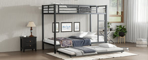 English Elm Twin Xl Metal Bunk Bed With Twin Trundle - Stylish Space-Saving Solution For Shared Rooms! W1580S00128-GIGA