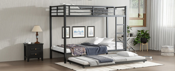 English Elm Twin Xl Metal Bunk Bed With Twin Trundle - Stylish Space-Saving Solution For Shared Rooms! W1580S00128-GIGA