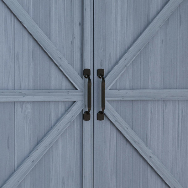 English Elm Outsunny Potting Bench - Durable Outdoor Wooden Table With Storage, Galvanized Top For Gardens & Patios W2225P174484-GIGA