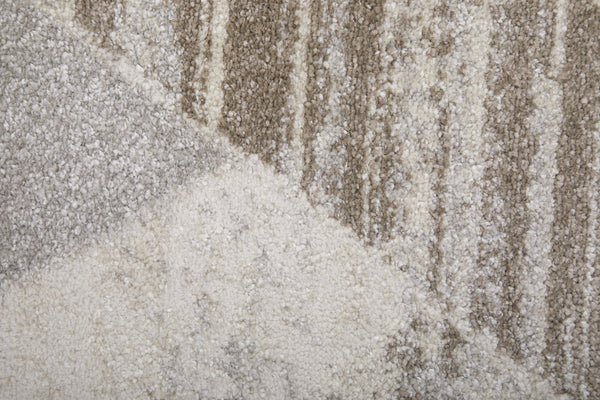 Feizy Rugs Vancouver Collection Rug: Stylish, Durable Polypropylene Blend With Abstract Patterns For Modern Homes Tan,Brown,Ivory Polypropylene,Polyester Vnr39nrfbgebrnf05