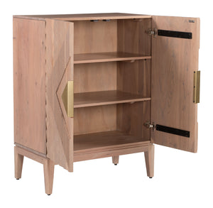 Zuo Modern Hira Cabinet Natural - Solid Acacia Wood Storage Solution For Modern Homes & Hospitality Spaces Natural Solid Acacia Wood 110799-zuo-modern