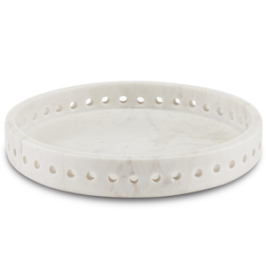 Freya Small White Marble Tray - Exquisite Handcrafted Design with Elegant Veining for Modern Homes