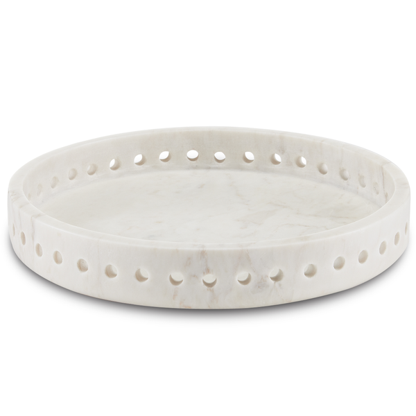 Freya Small White Marble Tray - Exquisite Handcrafted Design with Elegant Veining for Modern Homes