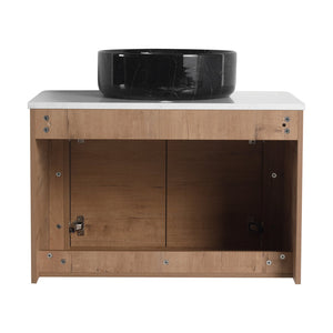 English Elm 30'' Wall-Mounted Bathroom Vanity With Ceramic Sink, Soft-Close Doors & Sleek Modern Design W999S00391