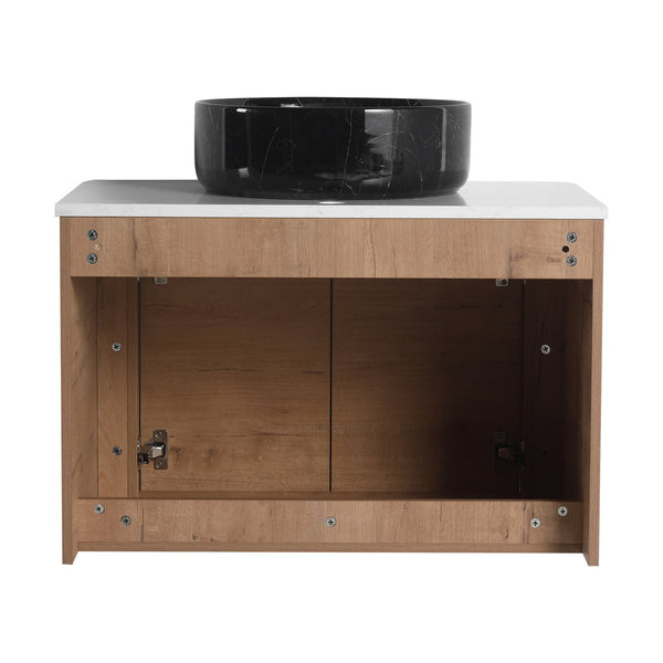 English Elm 30'' Wall-Mounted Bathroom Vanity With Ceramic Sink, Soft-Close Doors & Sleek Modern Design W999S00391