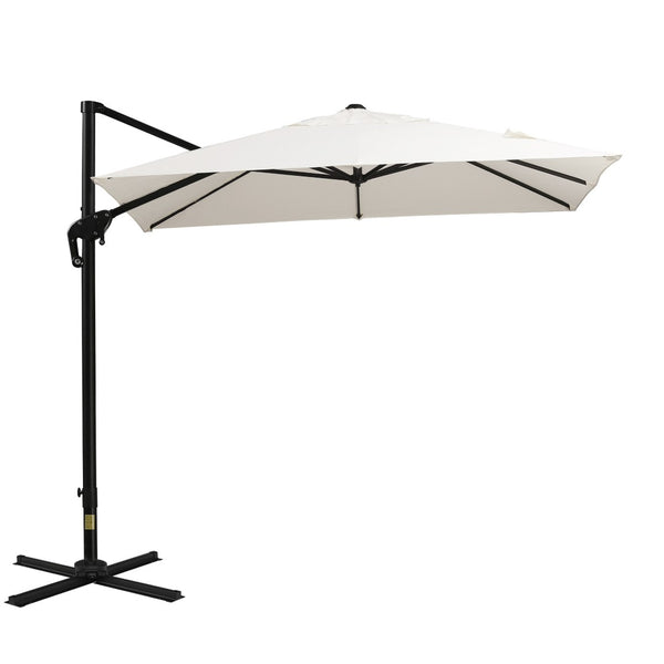 English Elm Outsunny 8Ft Cantilever Patio Umbrella With 360° Rotation & 3-Position Tilt For Ultimate Shade Comfort W2225P200786-GIGA