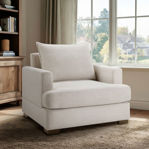 English Elm Oversized Accent Chair Plush Cushioned Seat with Lumbar Pillow for Living Room B035P496593