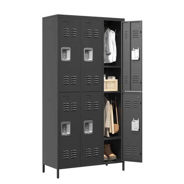 English Elm 6 Door 72"H Metal Lockers with Individual Locks for Home Gym Office School Garage – Durable Steel Storage T2398P282146