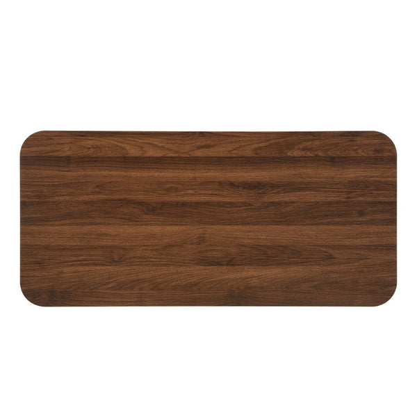 English Elm Modern Mid-century Coffee Table Tambour Doors Open Shelves Warm Wood Living Room Walnut N770P333551W