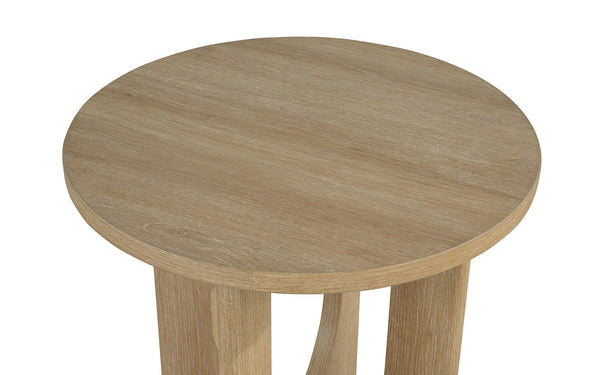 English Elm Contemporary 3-Piece Table Set: Round Coffee & End Tables With Cross-Arch Base In Natural Finish B2741P395117