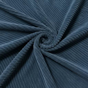 English Elm Corduroy Ribbed Upholstered Ottoman Plush Footrest or Extra Seating for Living Rooms Dark Blue B2748P483345
